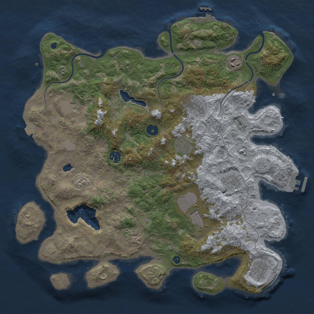 Rust Map: Procedural Map, Size: 4096, Seed: 531038928, 15 Monuments