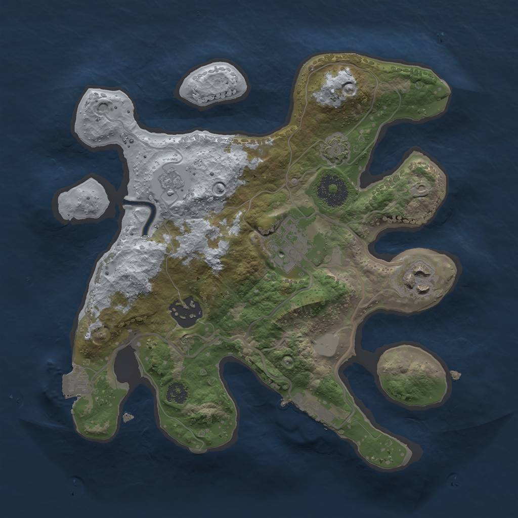 Rust Map: Procedural Map, Size: 2500, Seed: 1903082744, 9 Monuments