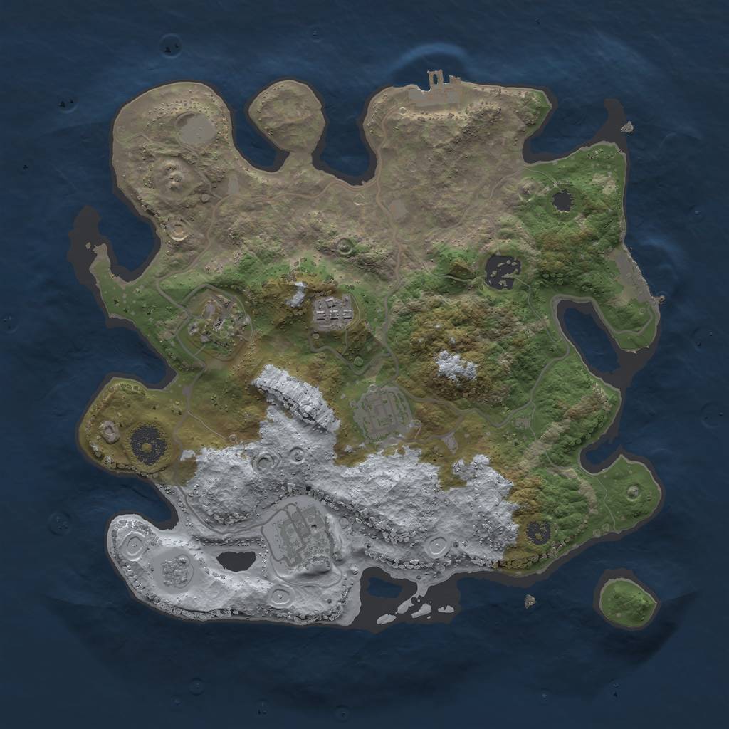 Rust Map: Procedural Map, Size: 3000, Seed: 20144, 13 Monuments