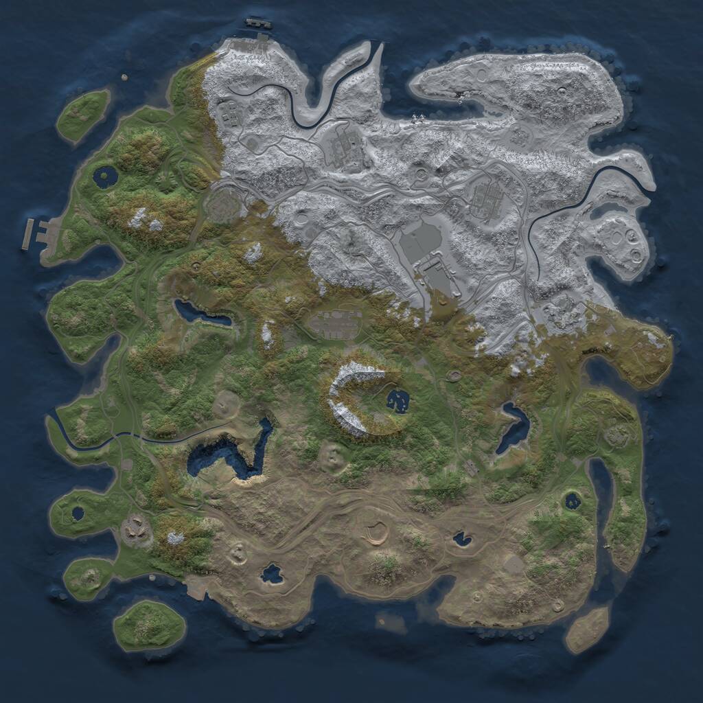 Rust Map: Procedural Map, Size: 4500, Seed: 1172329846, 16 Monuments