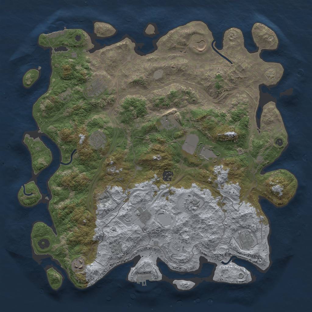 Rust Map: Procedural Map, Size: 4300, Seed: 172340570, 19 Monuments