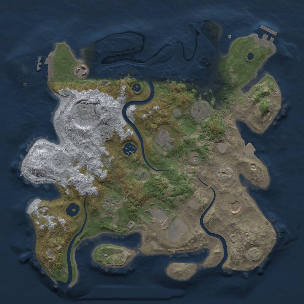 Rust Map: Procedural Map, Size: 3500, Seed: 21422285, 15 Monuments