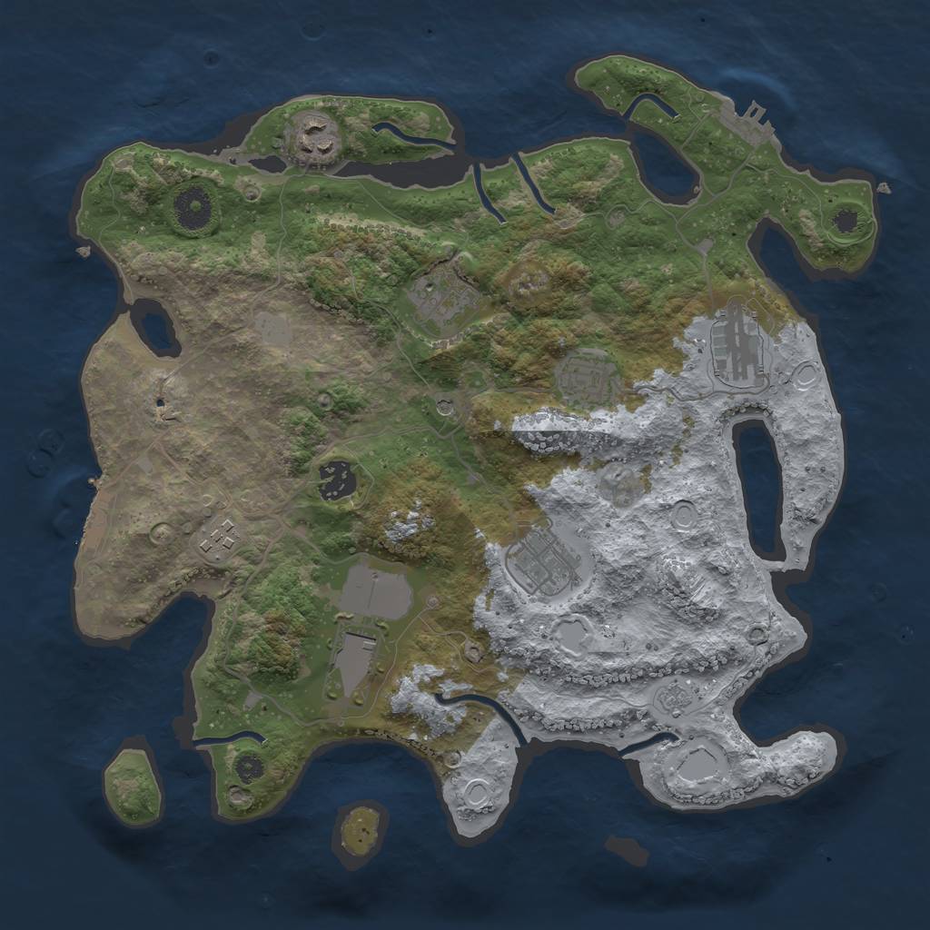 Rust Map: Procedural Map, Size: 3500, Seed: 890203823, 15 Monuments