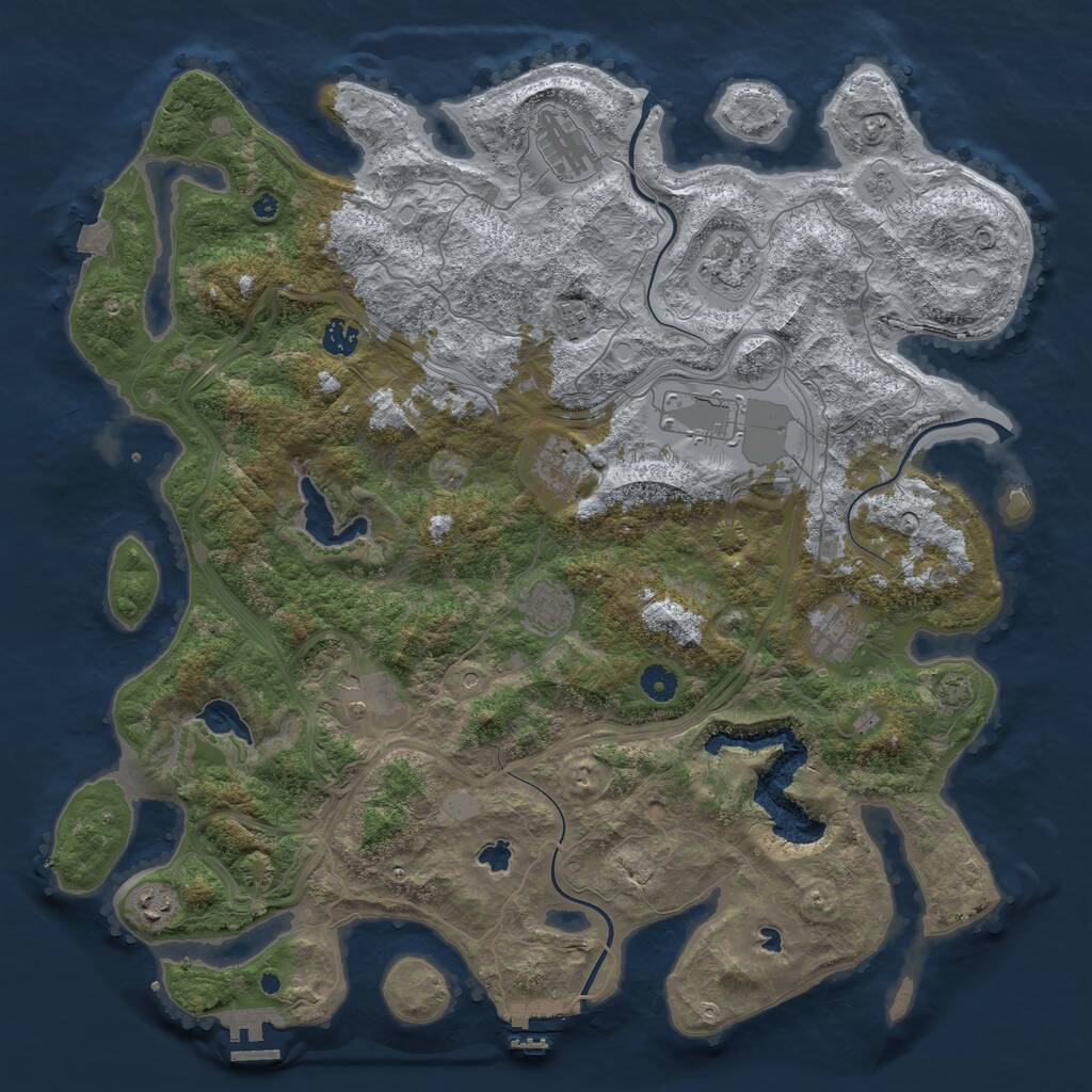 Rust Map: Procedural Map, Size: 4500, Seed: 2004002282, 16 Monuments