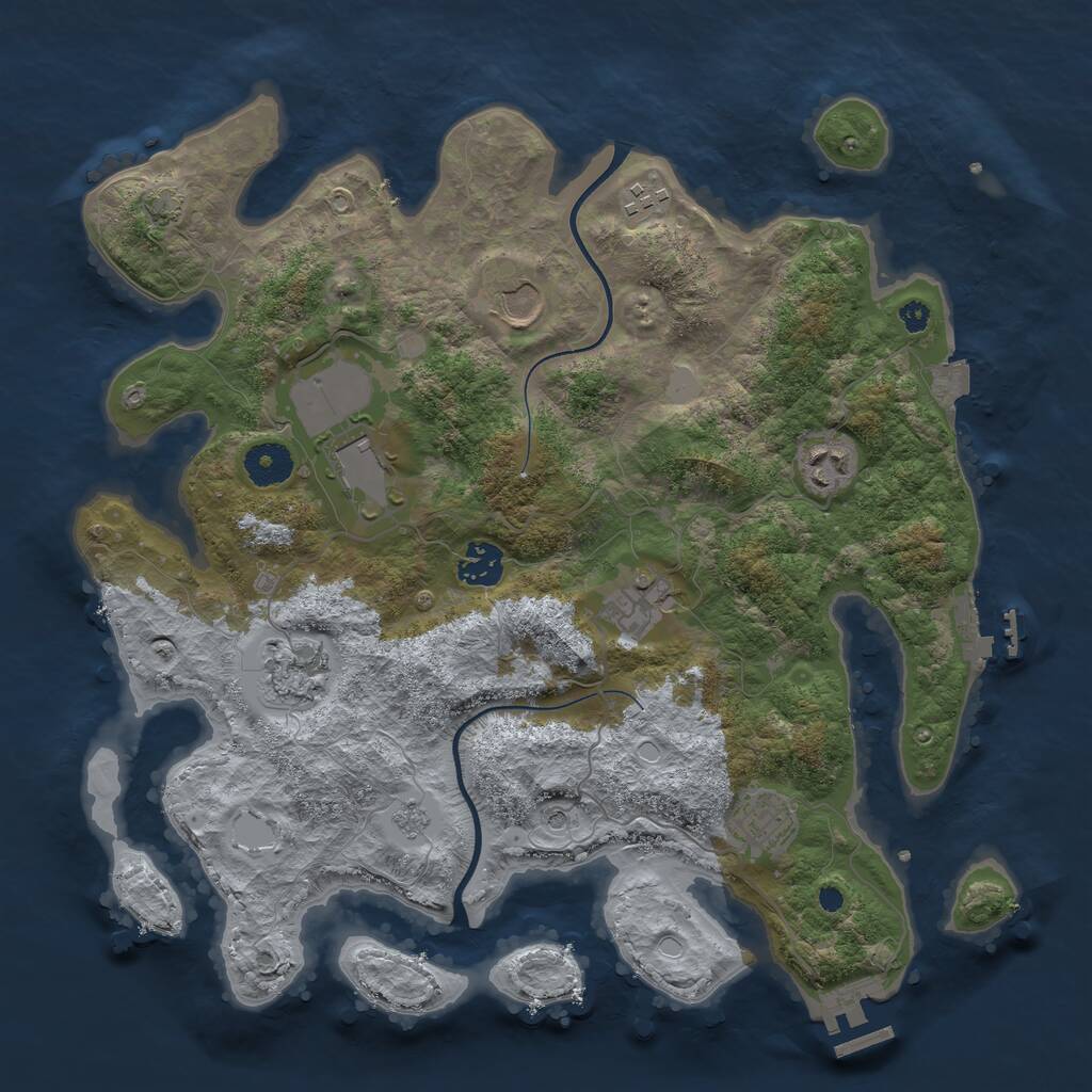 Rust Map: Procedural Map, Size: 3600, Seed: 252, 14 Monuments