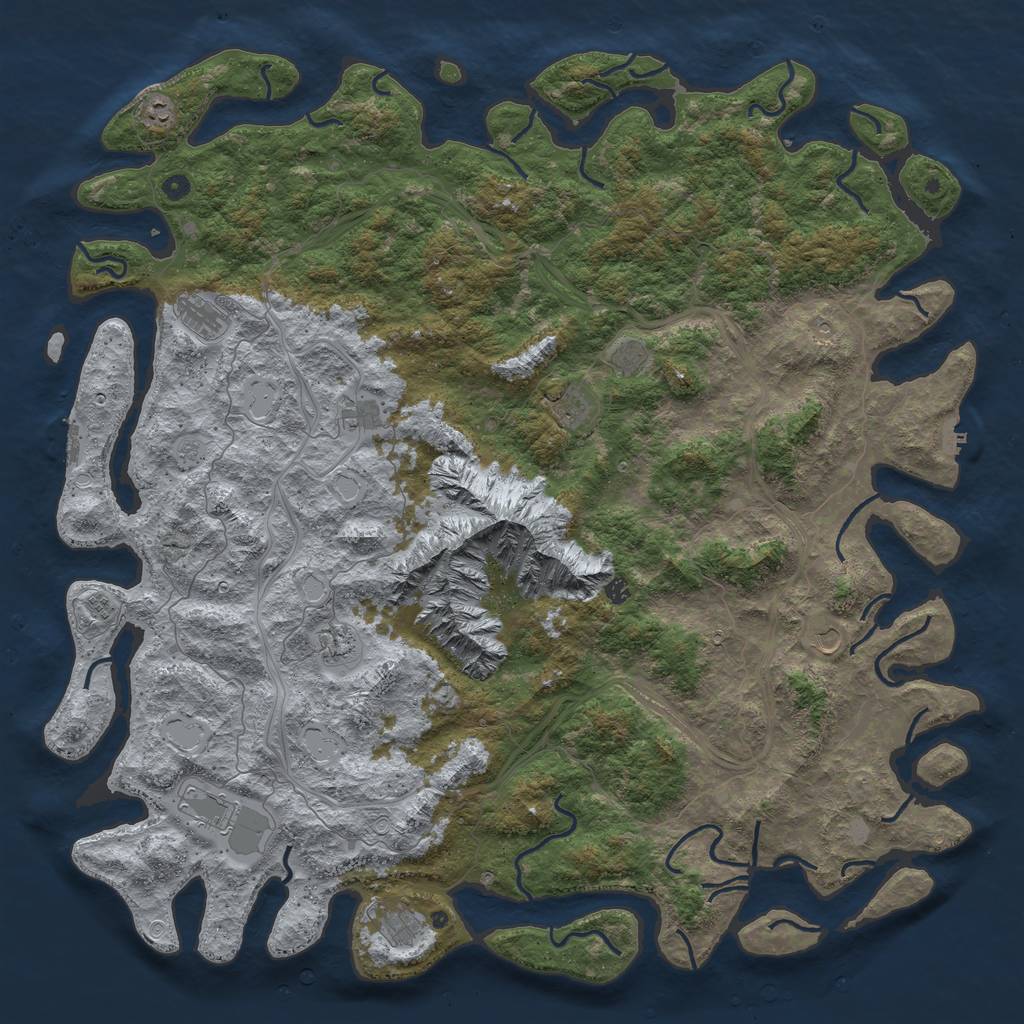 Rust Map: Procedural Map, Size: 6000, Seed: 2468, 20 Monuments