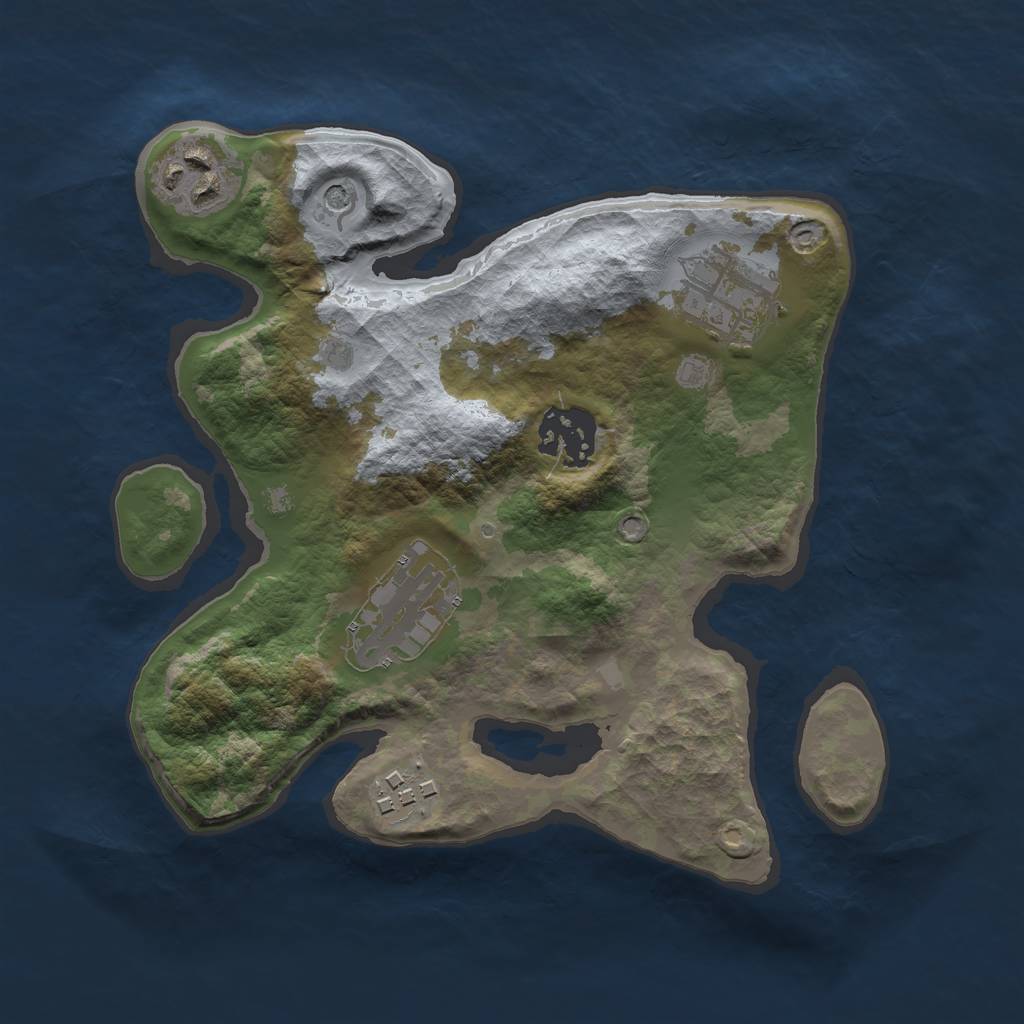 Rust Map: Barren, Size: 2500, Seed: 786556, 8 Monuments