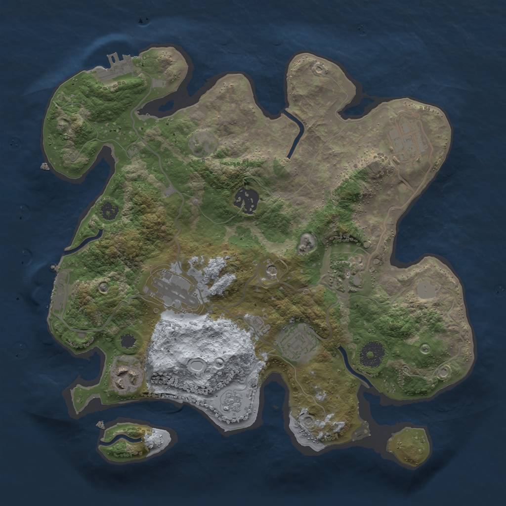 Rust Map: Procedural Map, Size: 3000, Seed: 1590906, 15 Monuments