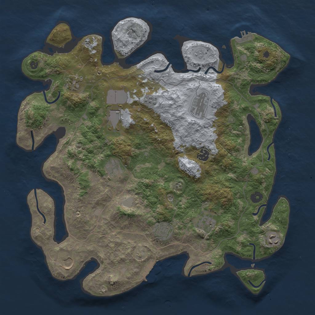 Rust Map: Procedural Map, Size: 4000, Seed: 1750778715, 19 Monuments