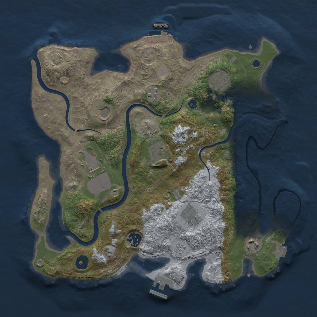 Rust Map: Procedural Map, Size: 3500, Seed: 1567492501, 14 Monuments