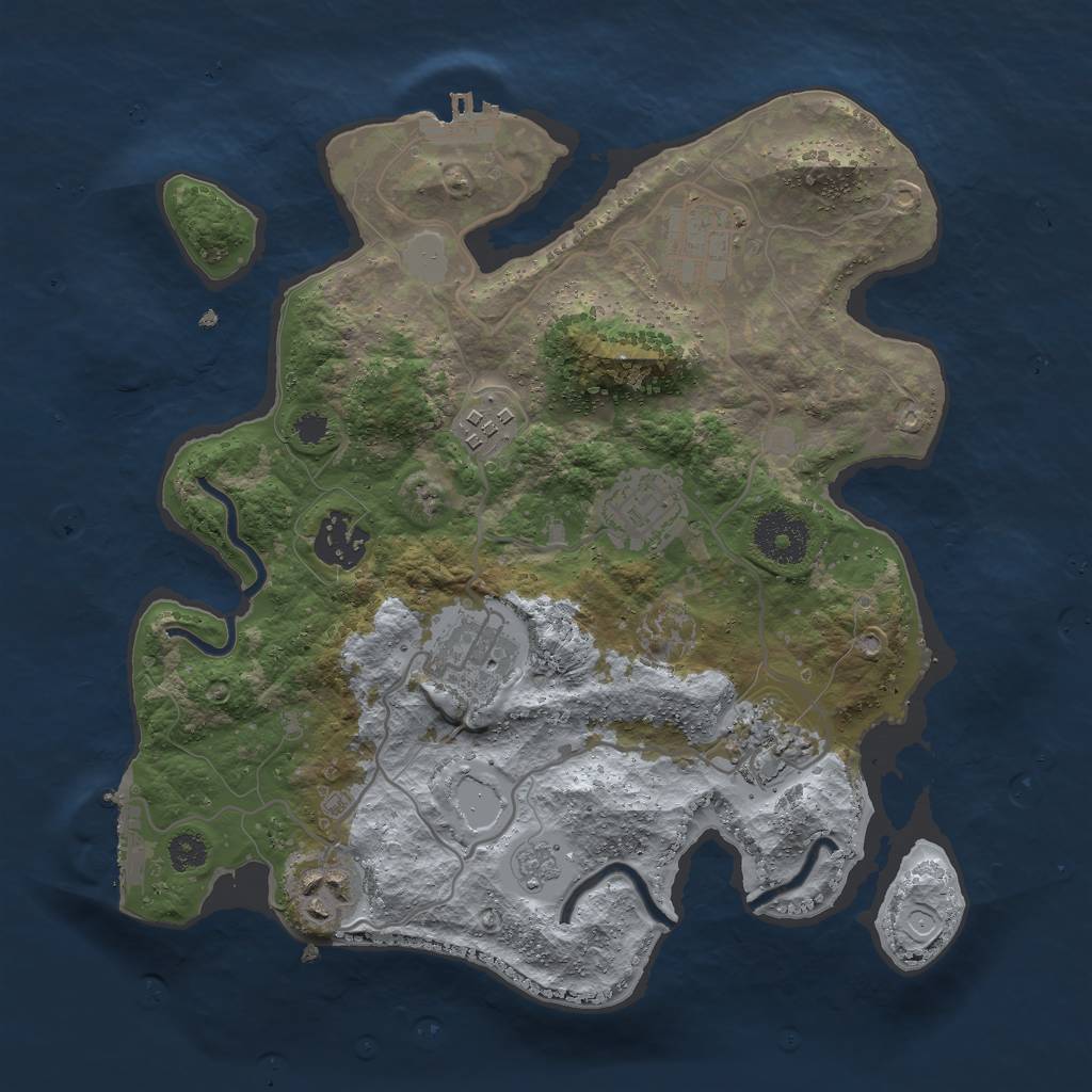 Rust Map: Procedural Map, Size: 3000, Seed: 92997030, 15 Monuments