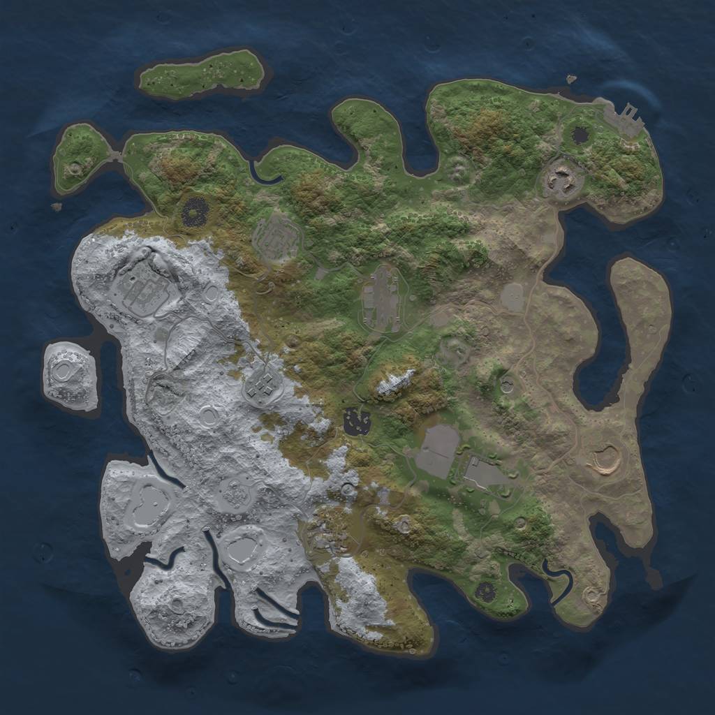 Rust Map: Procedural Map, Size: 3650, Seed: 97027552, 17 Monuments