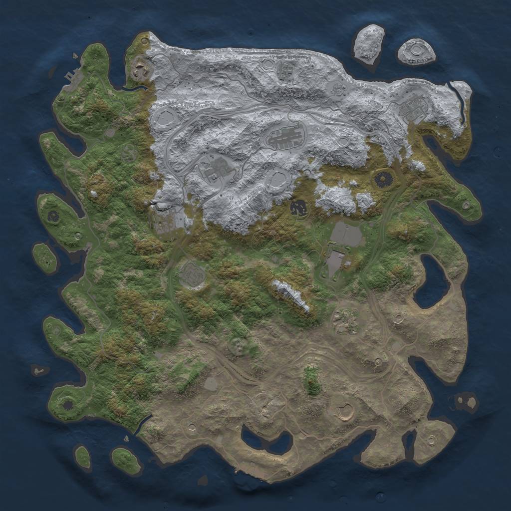 Rust Map: Procedural Map, Size: 4500, Seed: 1523521952, 20 Monuments