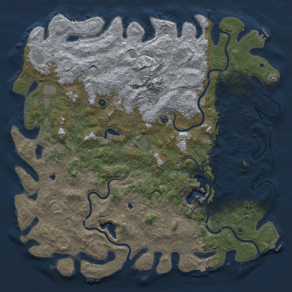 Rust Map: Procedural Map, Size: 6000, Seed: 13370000, 17 Monuments