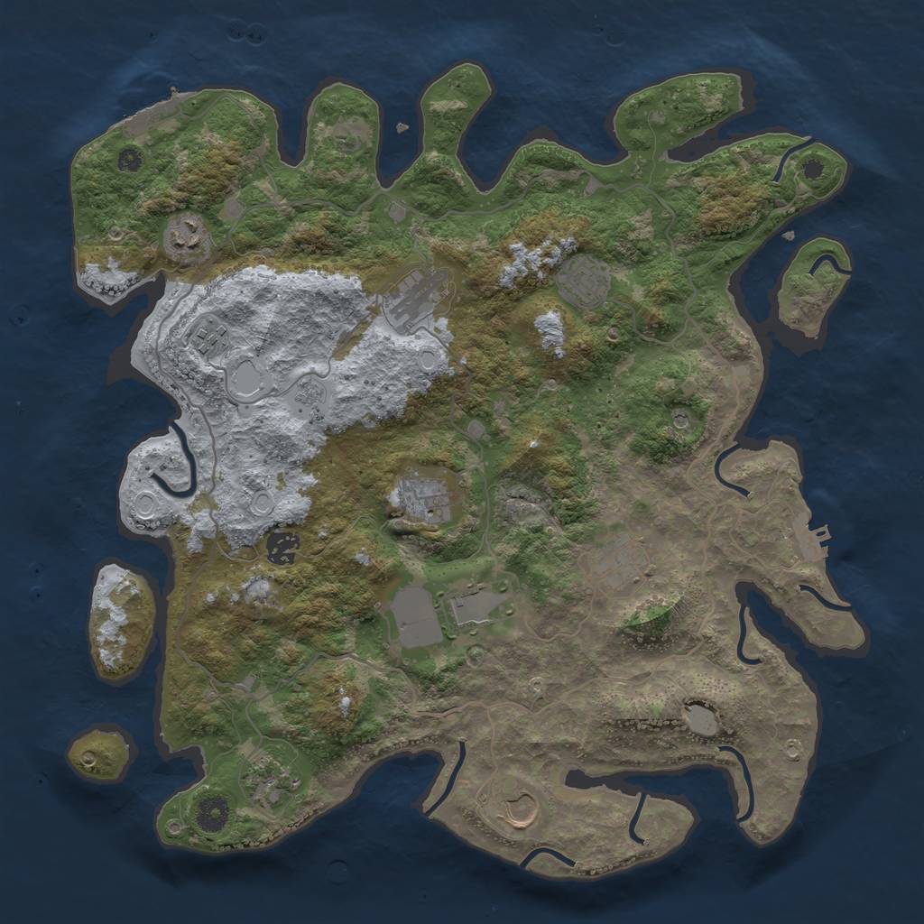 Rust Map: Procedural Map, Size: 4000, Seed: 1750967871, 19 Monuments
