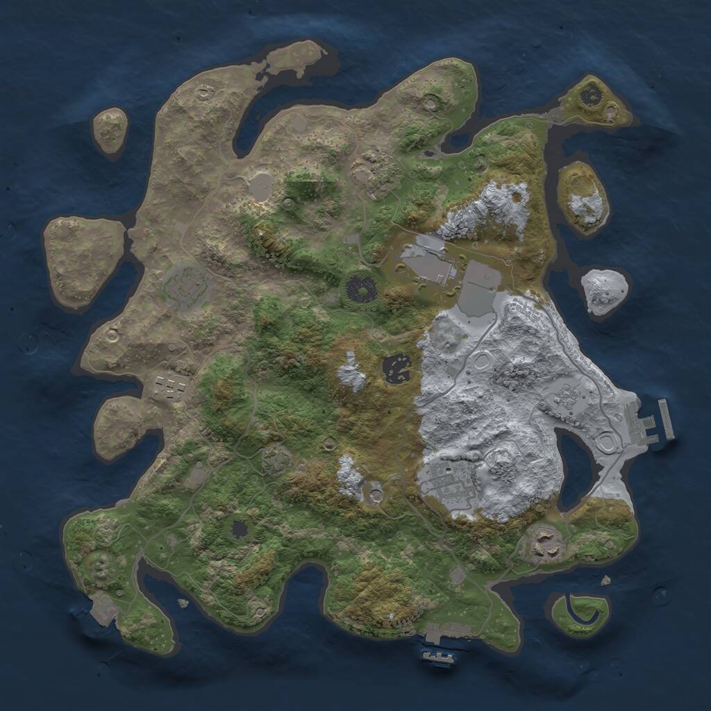 Rust Map: Procedural Map, Size: 3500, Seed: 89958909, 13 Monuments
