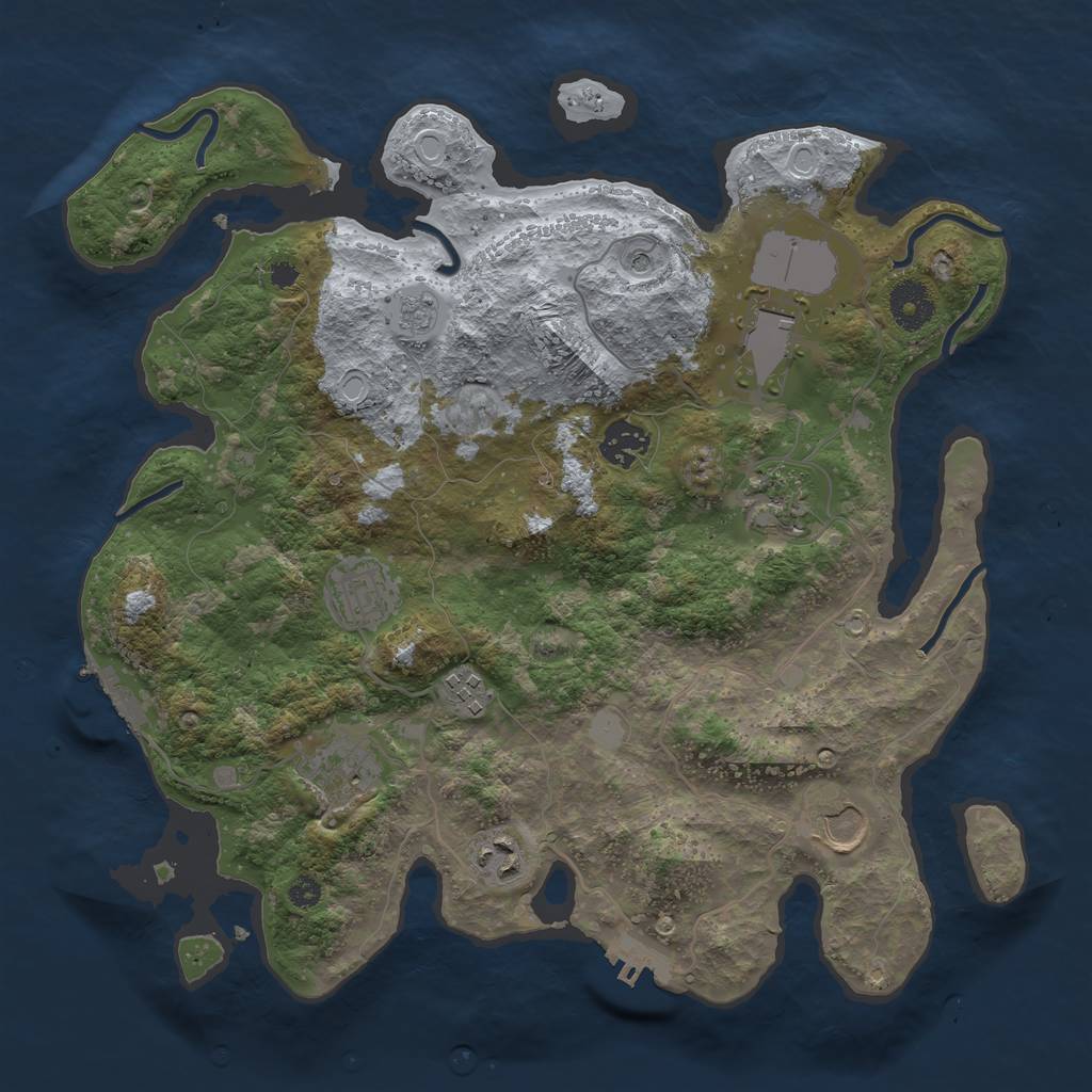 Rust Map: Procedural Map, Size: 3500, Seed: 87903698, 17 Monuments