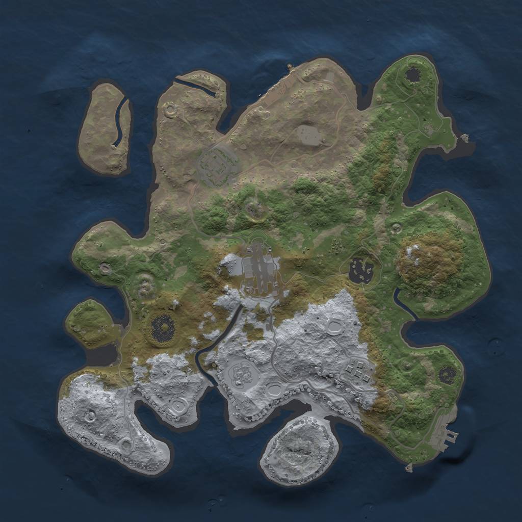 Rust Map: Procedural Map, Size: 3000, Seed: 28122, 12 Monuments