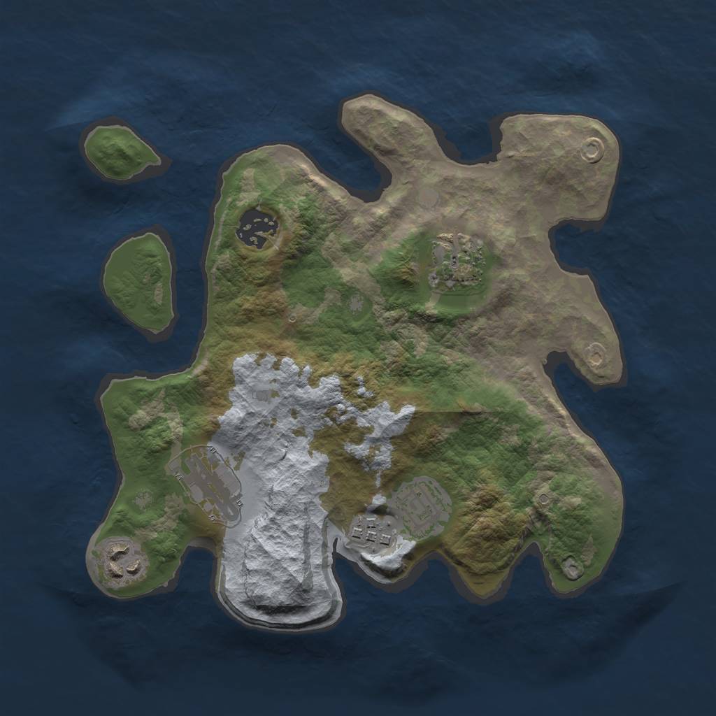 Rust Map: Barren, Size: 2750, Seed: 5234, 8 Monuments