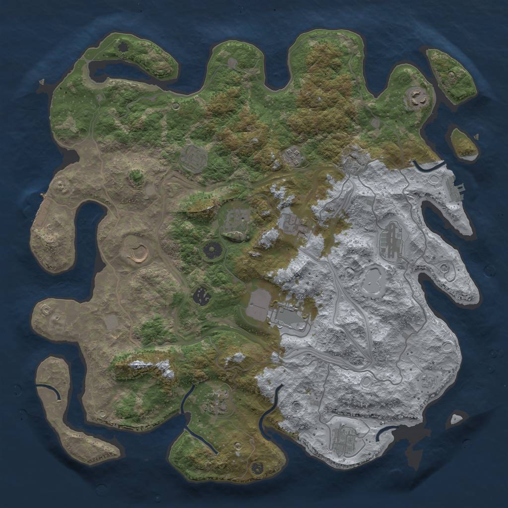 Rust Map: Procedural Map, Size: 4300, Seed: 161651919, 20 Monuments