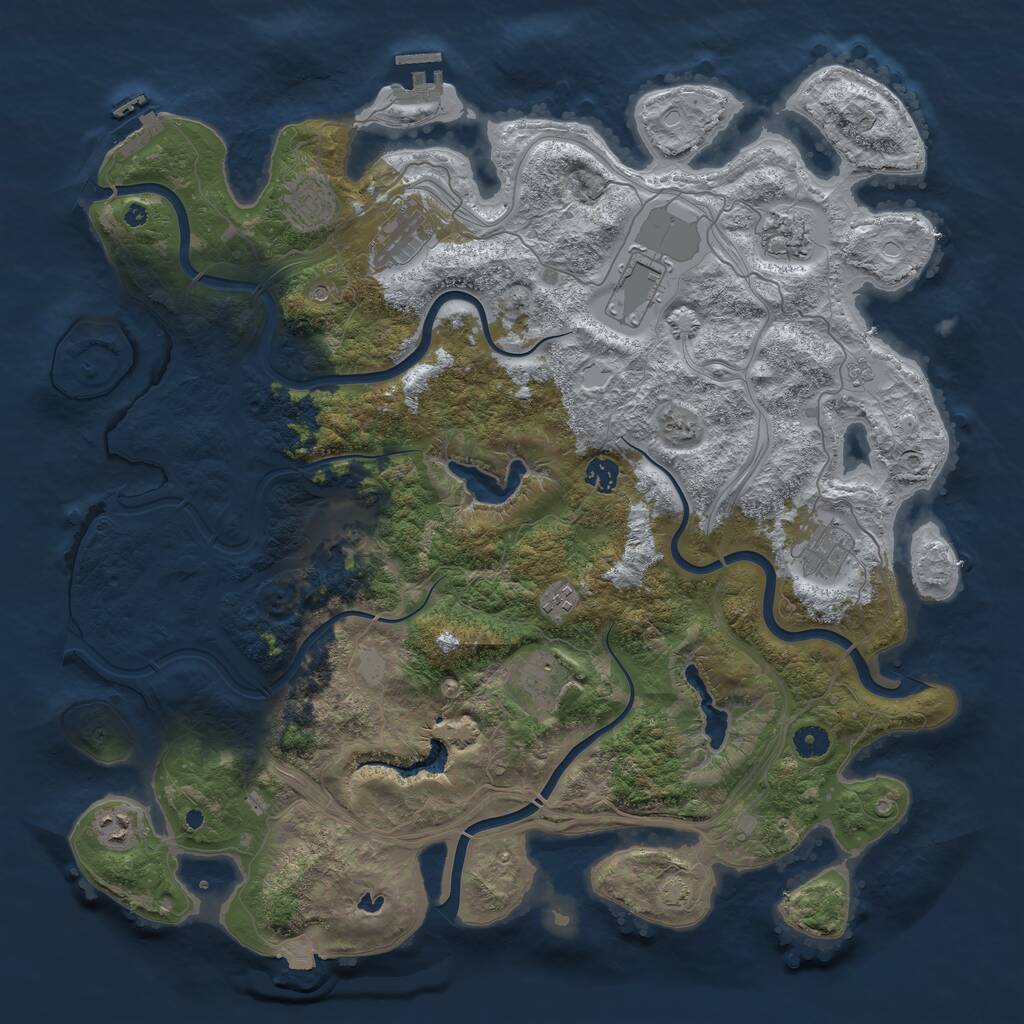 Rust Map: Procedural Map, Size: 4500, Seed: 74864296, 16 Monuments