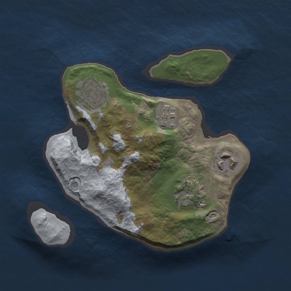 Rust Map: Barren, Size: 2000, Seed: 1839752625, 6 Monuments