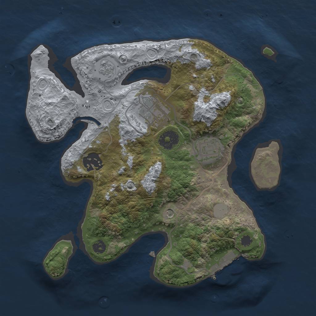 Rust Map: Procedural Map, Size: 2500, Seed: 1693758244, 11 Monuments