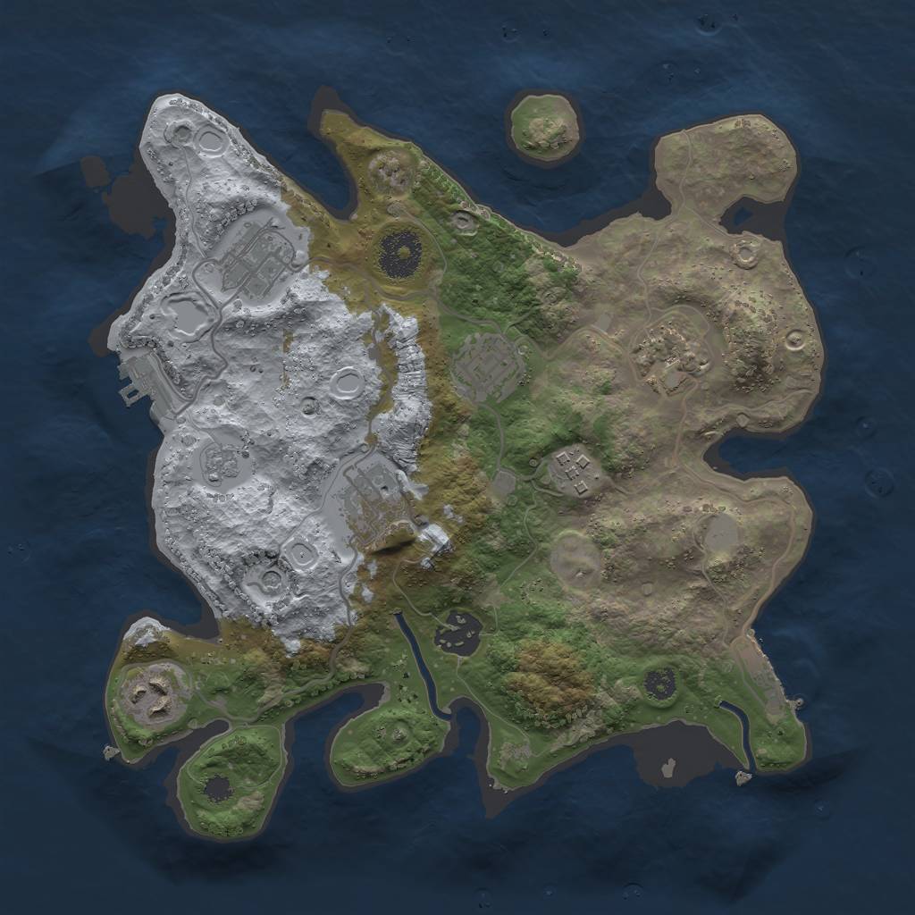 Rust Map: Procedural Map, Size: 3000, Seed: 27225, 16 Monuments