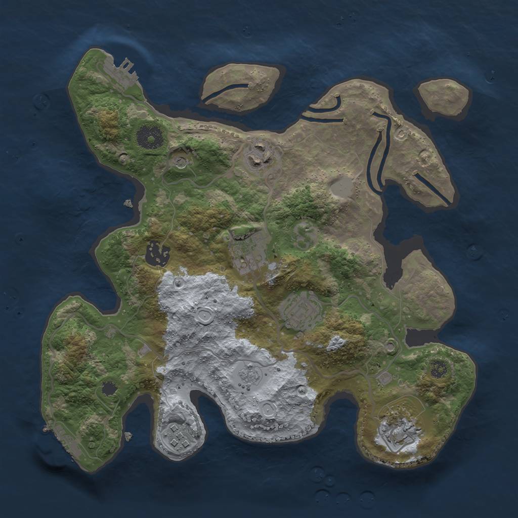 Rust Map: Procedural Map, Size: 3000, Seed: 744706402, 15 Monuments