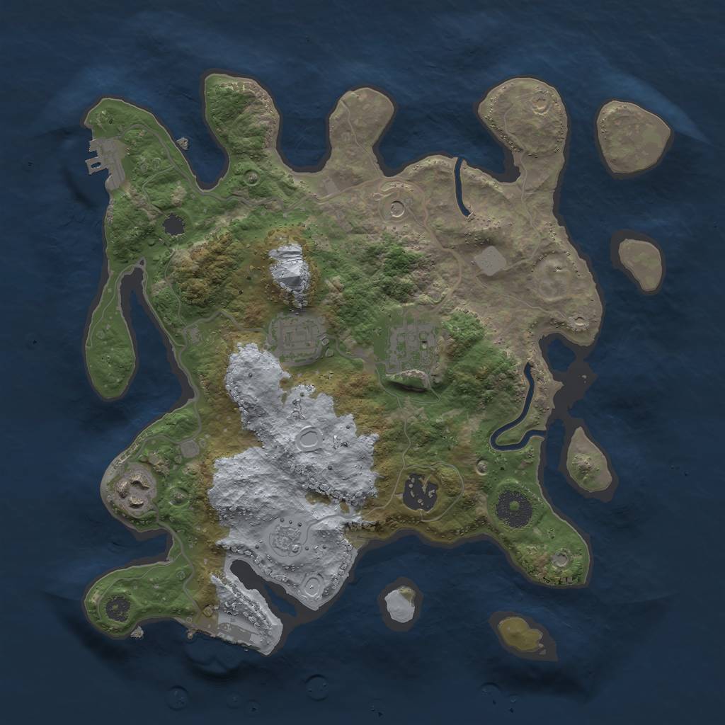 Rust Map: Procedural Map, Size: 3000, Seed: 262648249, 13 Monuments