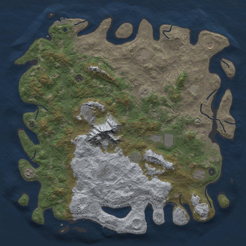 Rust Map: Procedural Map, Size: 5000, Seed: 234101296, 20 Monuments