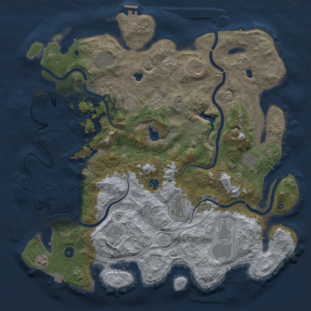 Rust Map: Procedural Map, Size: 4500, Seed: 1928619523, 16 Monuments