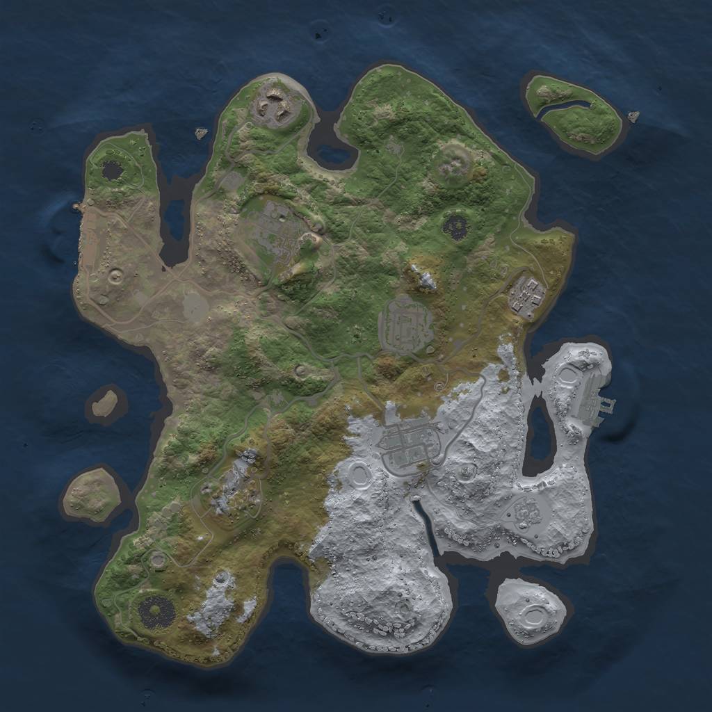 Rust Map: Procedural Map, Size: 3000, Seed: 1125250, 14 Monuments