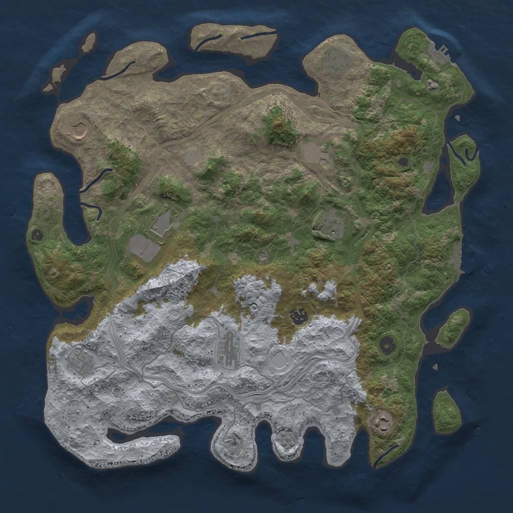 Rust Map: Procedural Map, Size: 4500, Seed: 1168941069, 19 Monuments