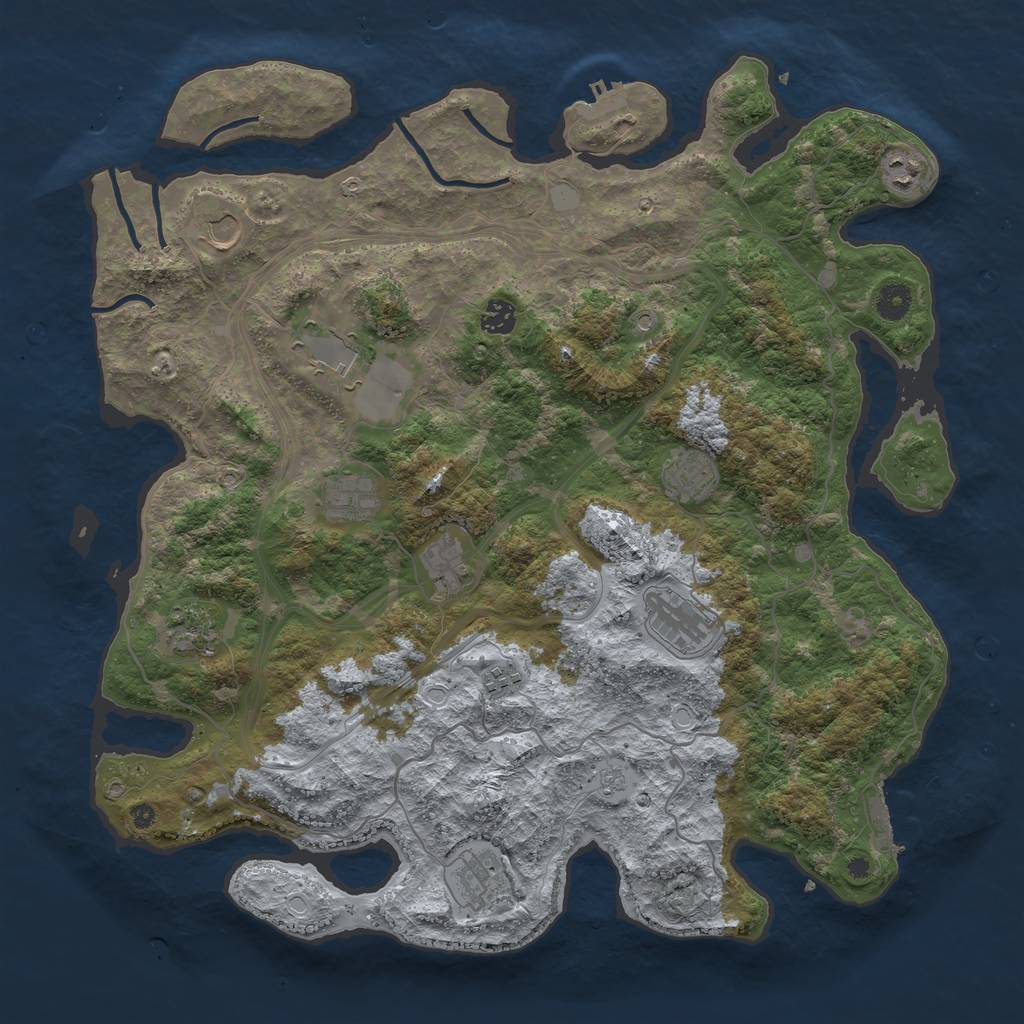 Rust Map: Procedural Map, Size: 4300, Seed: 2876, 20 Monuments
