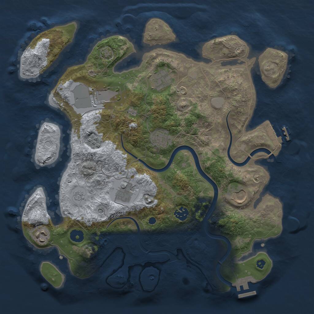 Rust Map: Procedural Map, Size: 3500, Seed: 1310259336, 14 Monuments
