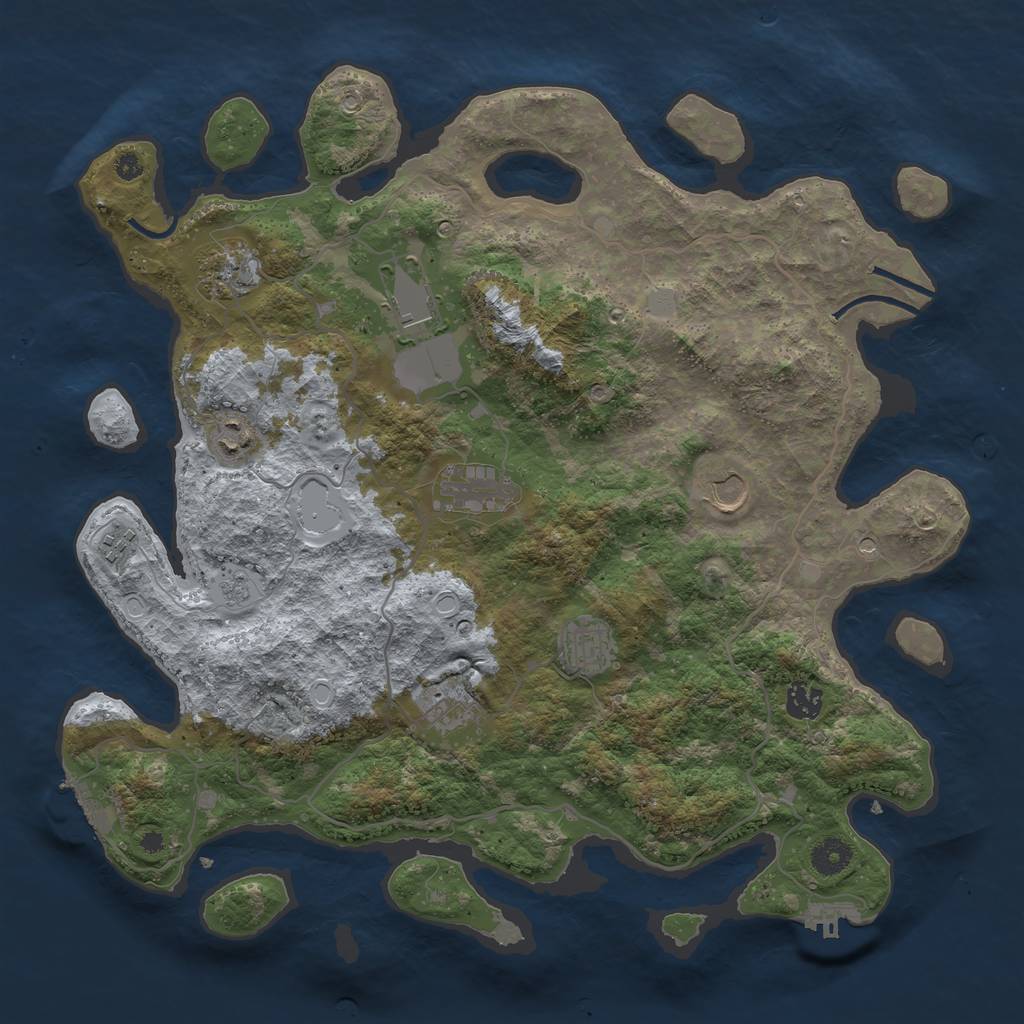 Rust Map: Procedural Map, Size: 4000, Seed: 18338, 18 Monuments