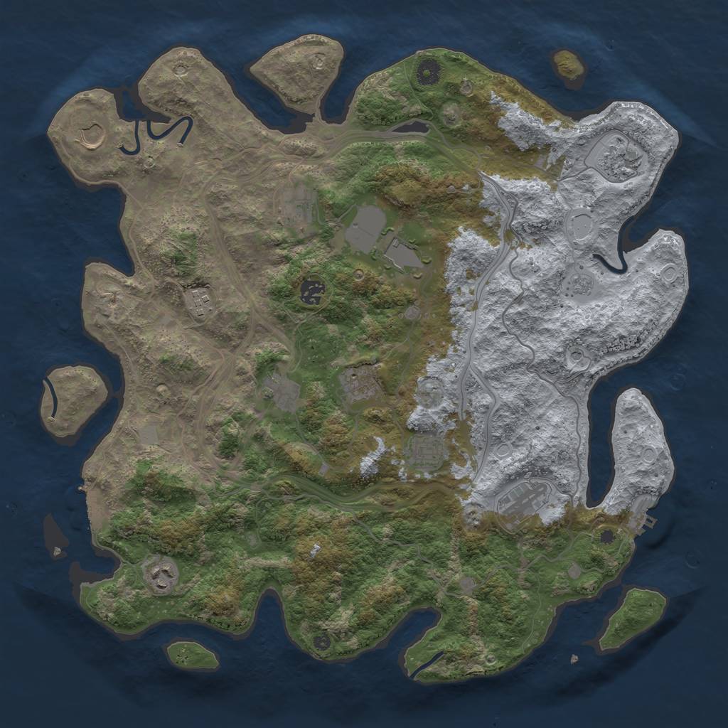 Rust Map: Procedural Map, Size: 4250, Seed: 871985164, 20 Monuments