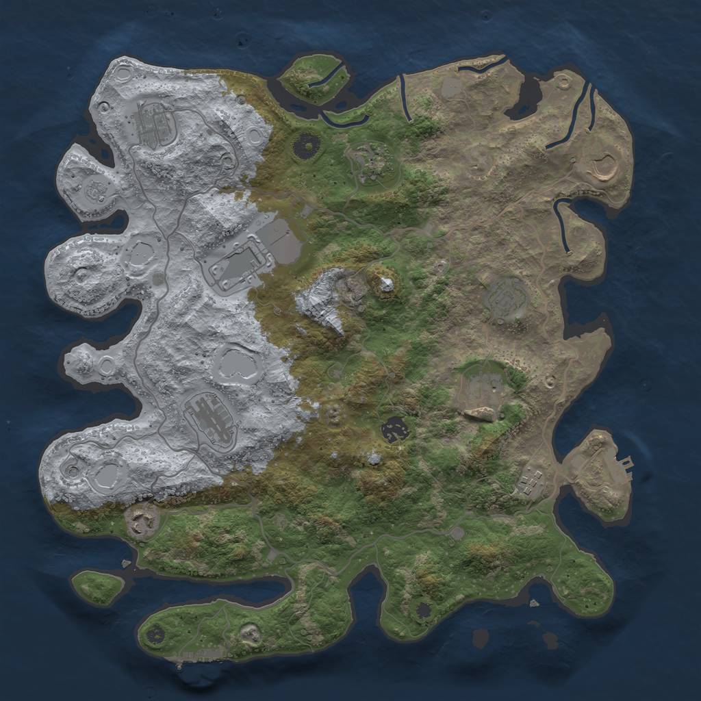 Rust Map: Procedural Map, Size: 4000, Seed: 1660277920, 19 Monuments