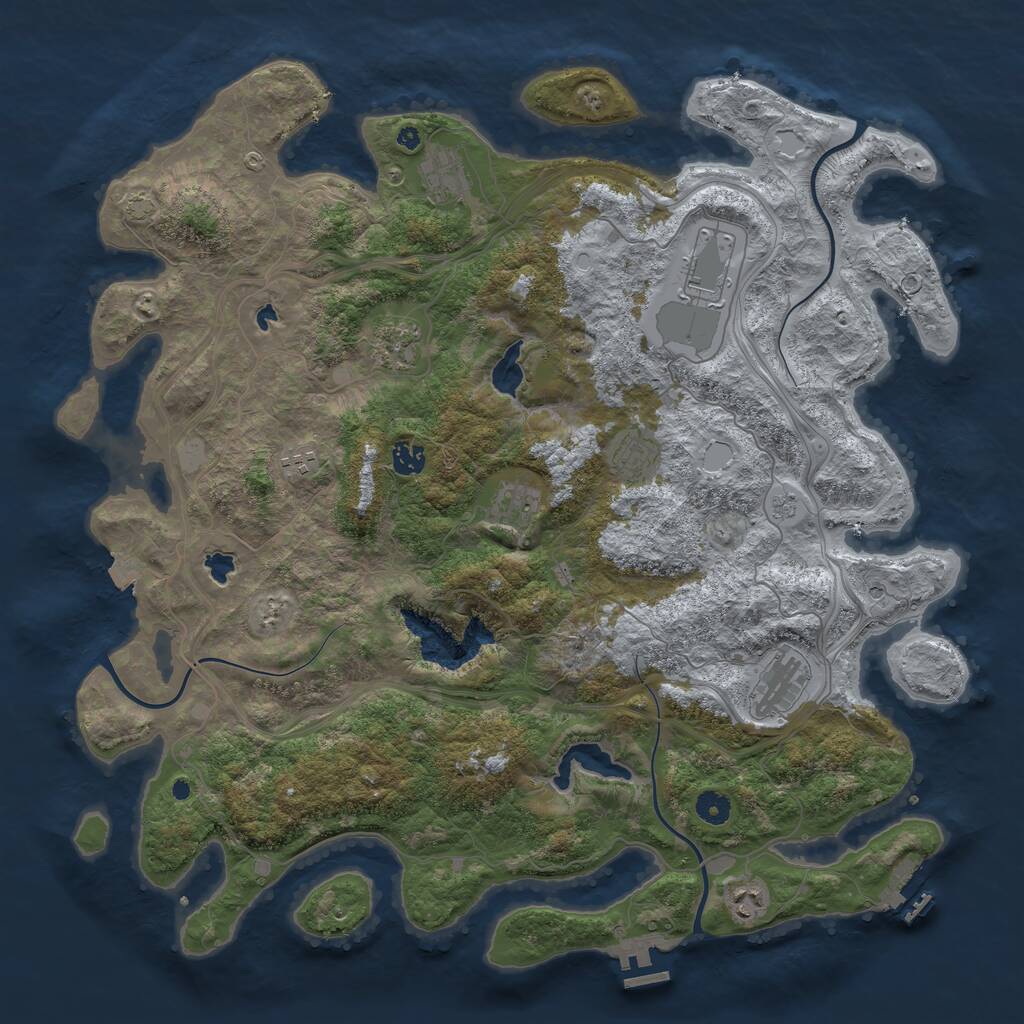 Rust Map: Procedural Map, Size: 4500, Seed: 1458371854, 15 Monuments