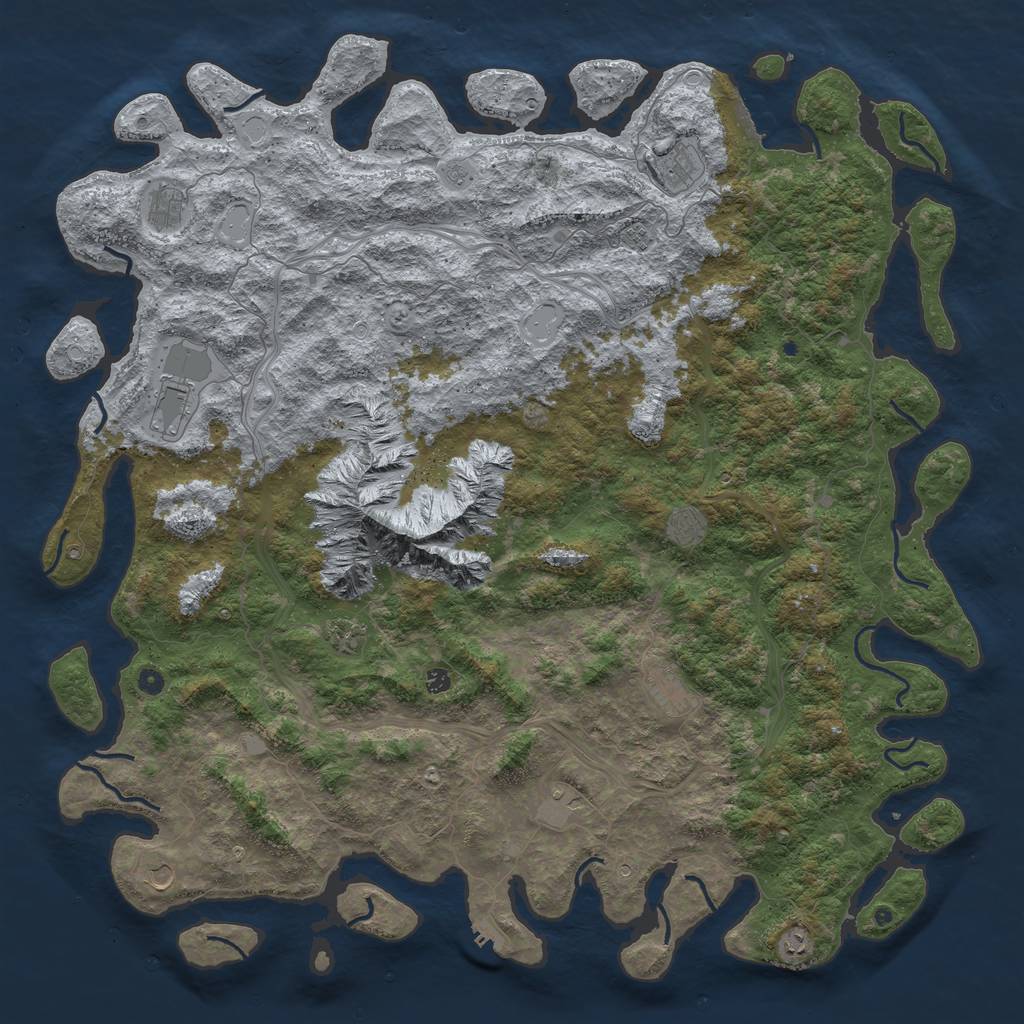 Rust Map: Procedural Map, Size: 6000, Seed: 48269123, 20 Monuments