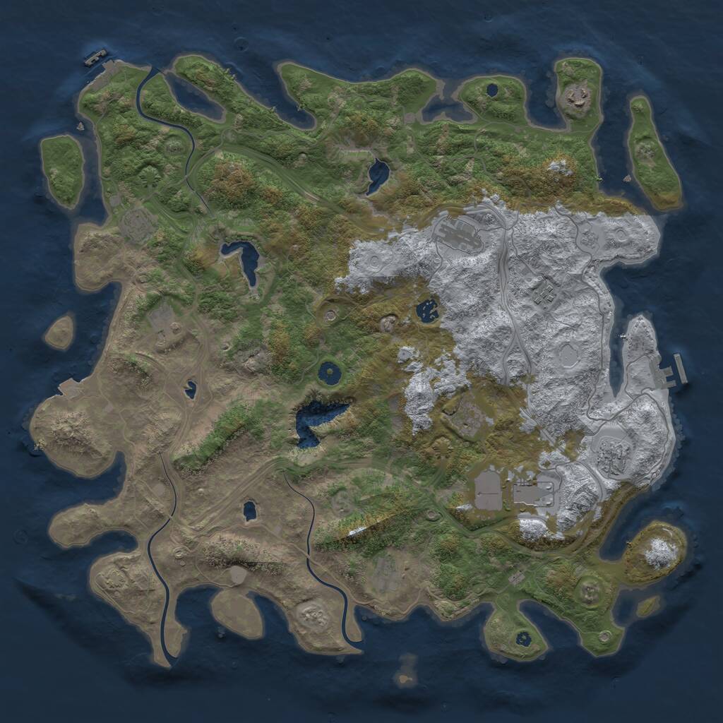 Rust Map: Procedural Map, Size: 4800, Seed: 137564555, 16 Monuments