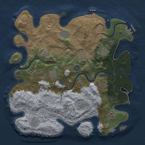 Thumbnail Rust Map: Procedural Map, Size: 3750, Seed: 275138560, 19 Monuments