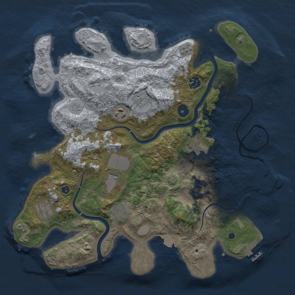 Rust Map: Procedural Map, Size: 3700, Seed: 117158257, 14 Monuments