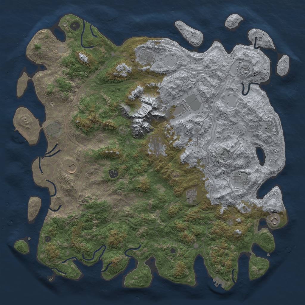 Rust Map: Procedural Map, Size: 5000, Seed: 1643461075, 20 Monuments