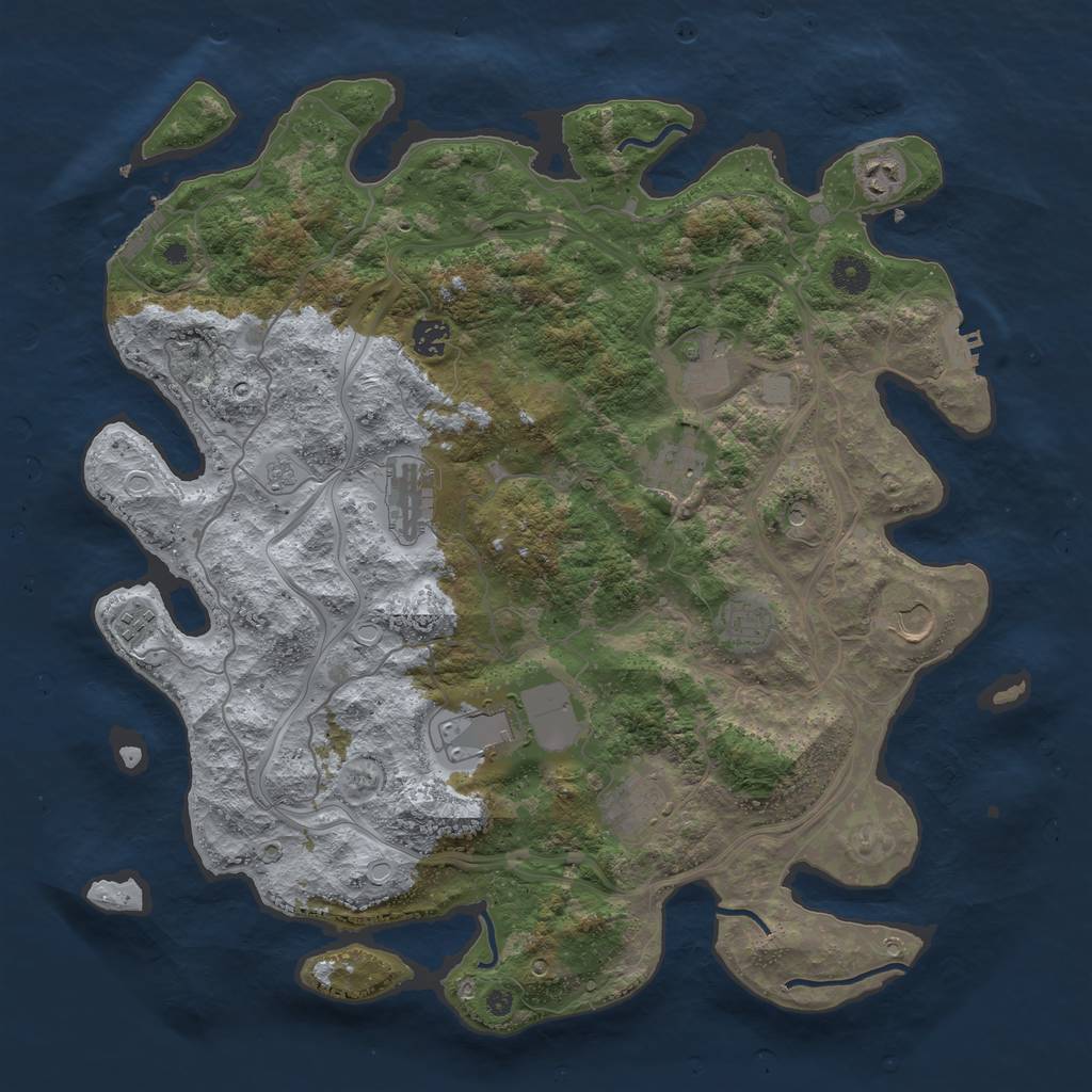 Rust Map: Procedural Map, Size: 4250, Seed: 2115374266, 19 Monuments