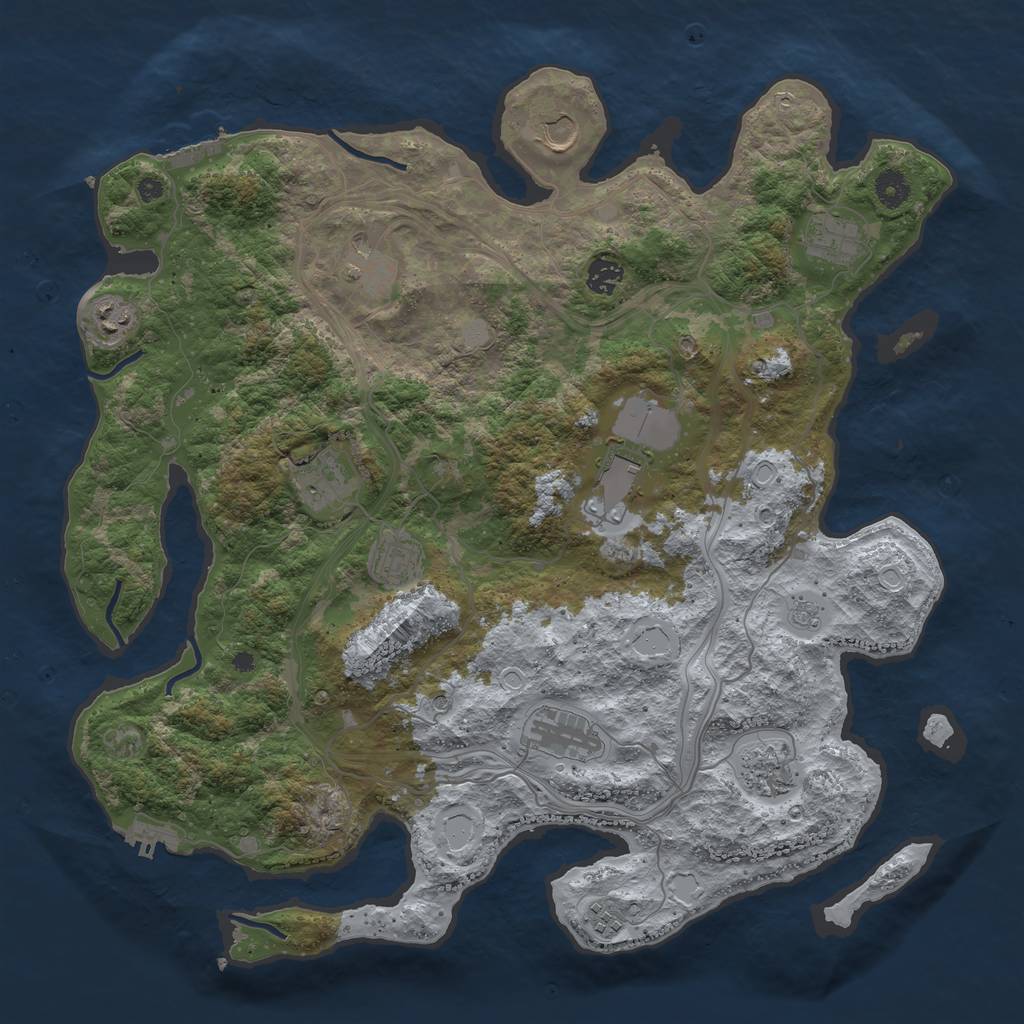 Rust Map: Procedural Map, Size: 4250, Seed: 413153993, 20 Monuments