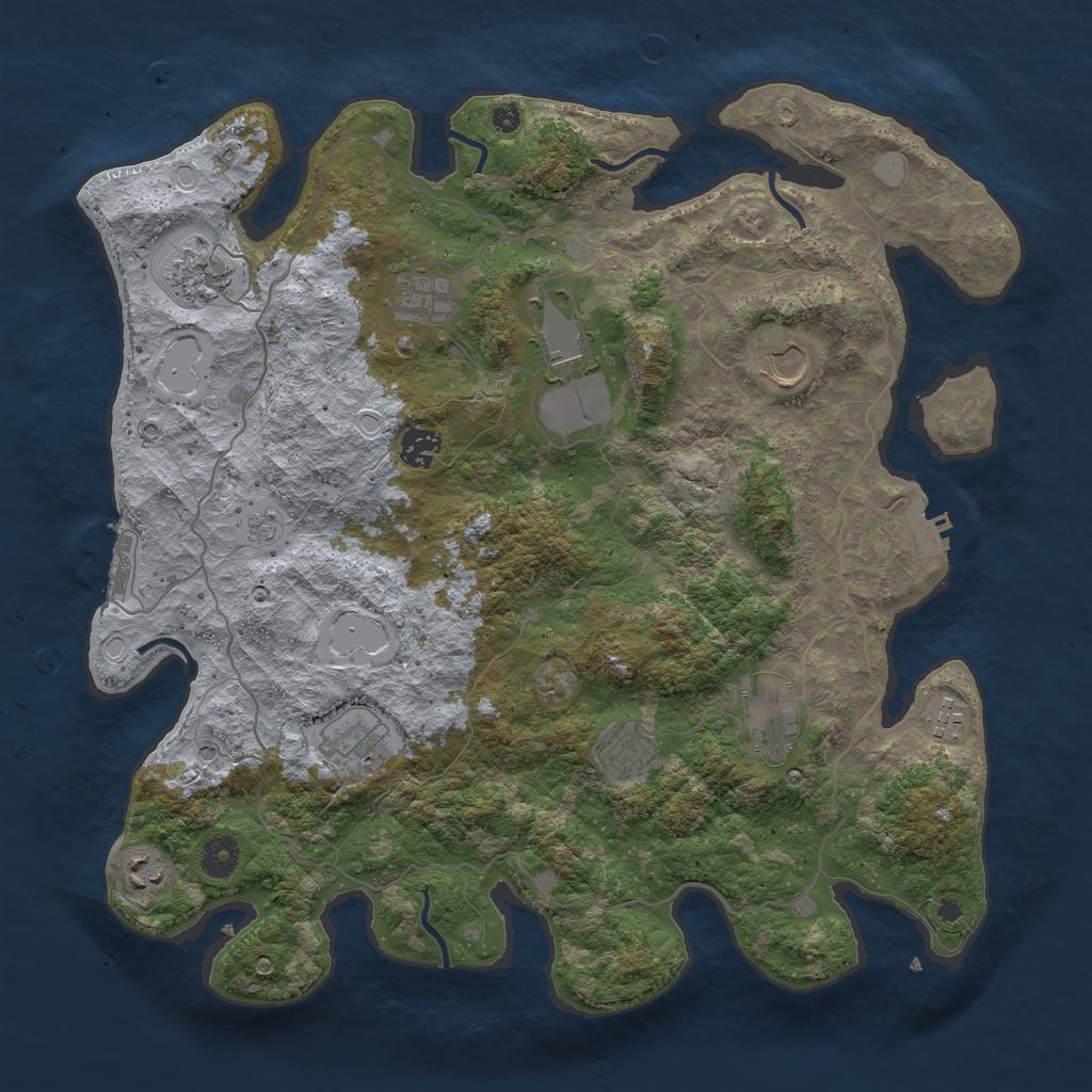 Rust Map: Procedural Map, Size: 4000, Seed: 2465657, 19 Monuments