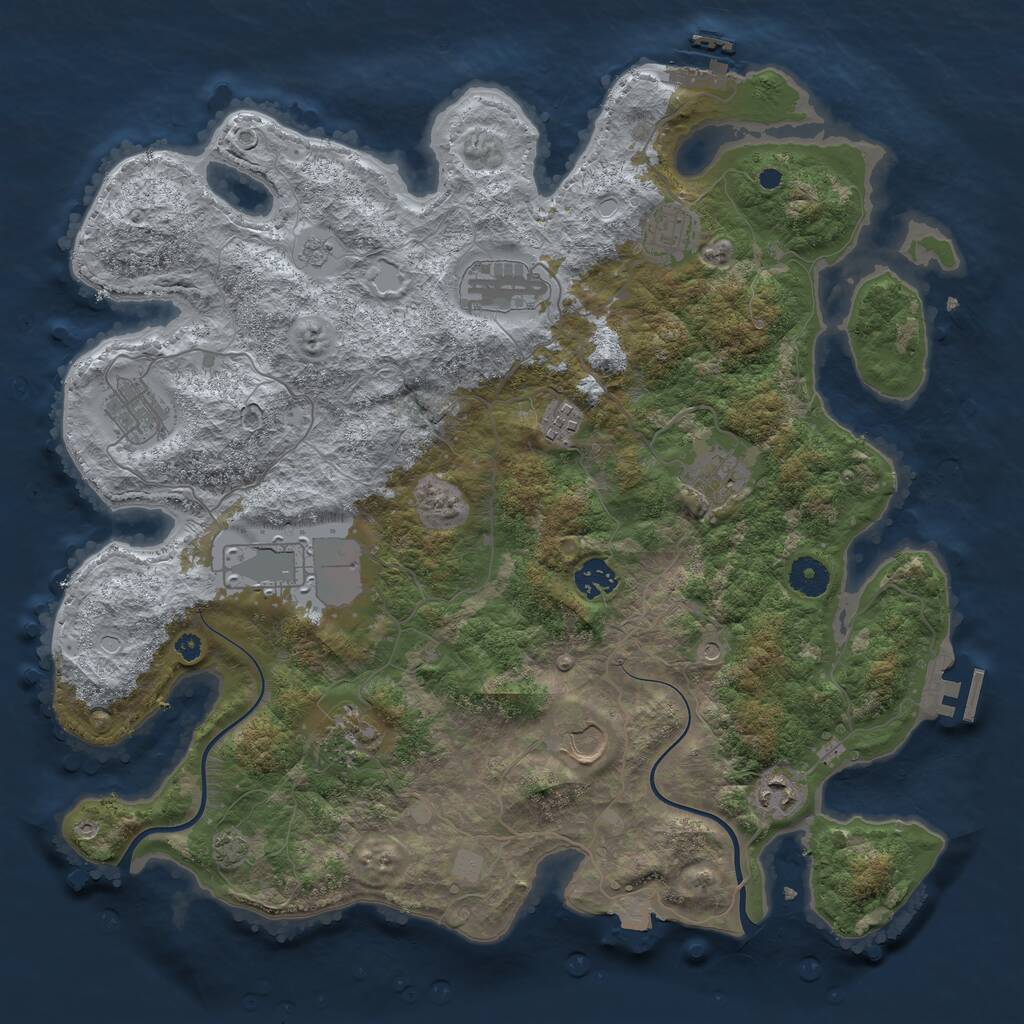 Rust Map: Procedural Map, Size: 3900, Seed: 259, 16 Monuments