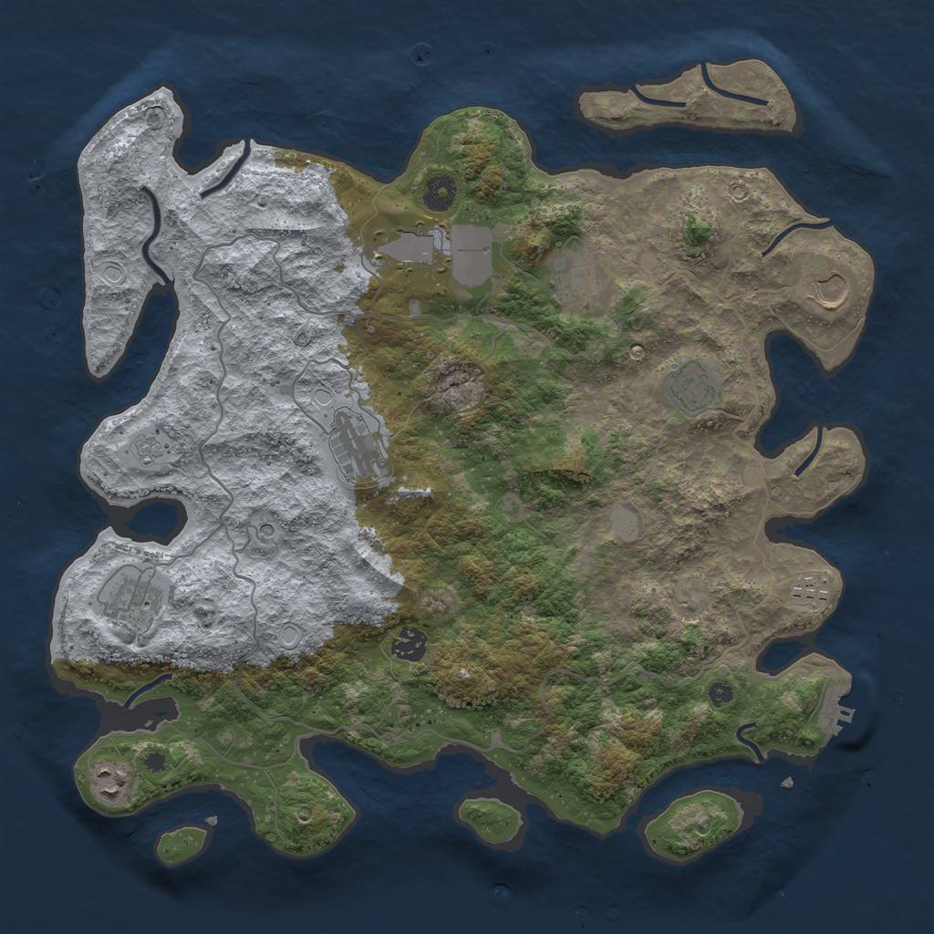 Rust Map: Procedural Map, Size: 4000, Seed: 1809538320, 17 Monuments